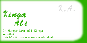 kinga ali business card